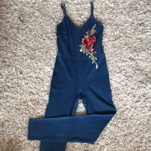 Stretchy denim jumpsuit
